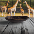Hand-carved wooden bowl with animal motifs – African craftsmanship
