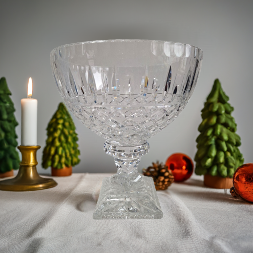 Kristall-Bowle | Geschliffenes Klarglas | H. 26,5 cm | 3,7 kg