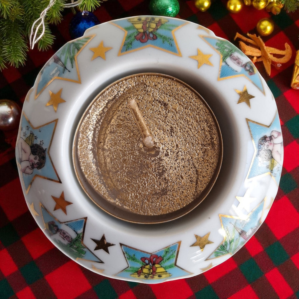 Weihnachtskerzenhalter Arzberg Sternerthaler | Gold Teelichthalter | Keramik