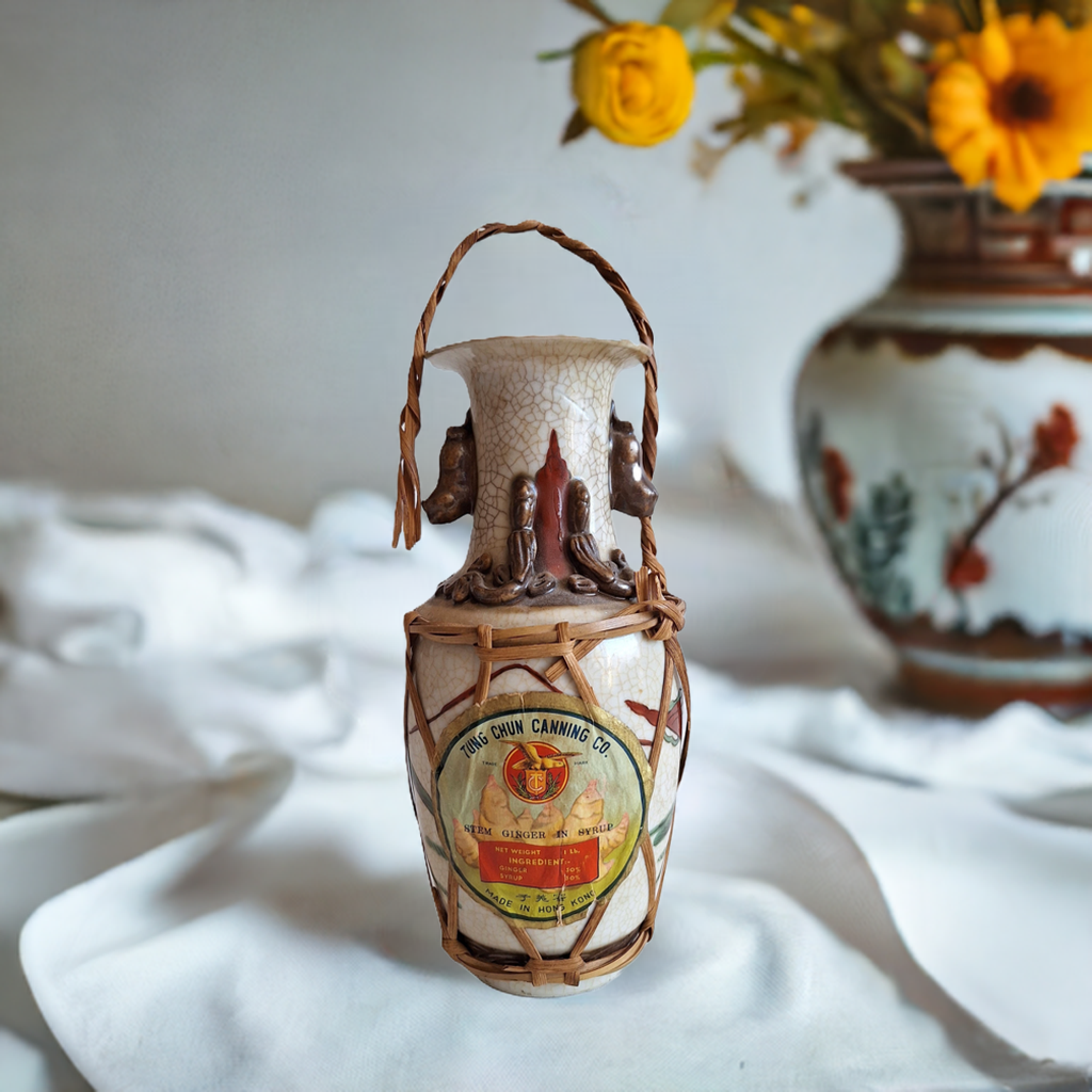 Nanking Ingwer-Vase Tung Chun Canning Co – Originalinhalt versiegelt, 1940-1960