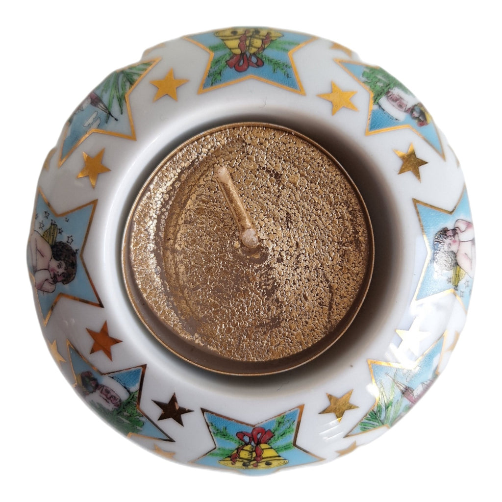 Weihnachtskerzenhalter Arzberg Sternerthaler | Gold Teelichthalter | Keramik