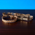 Set aus vier Damen-Gliederarmbändern — Feine Gliederkette, 17 cm