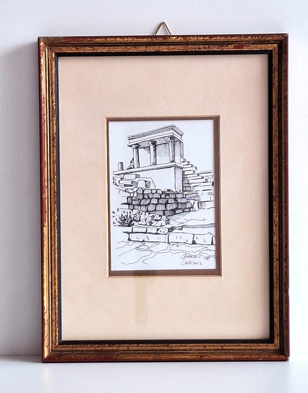 Brkac Franko – „Palast von Knossos“ | Gerahmte Tuschezeichnung 2008