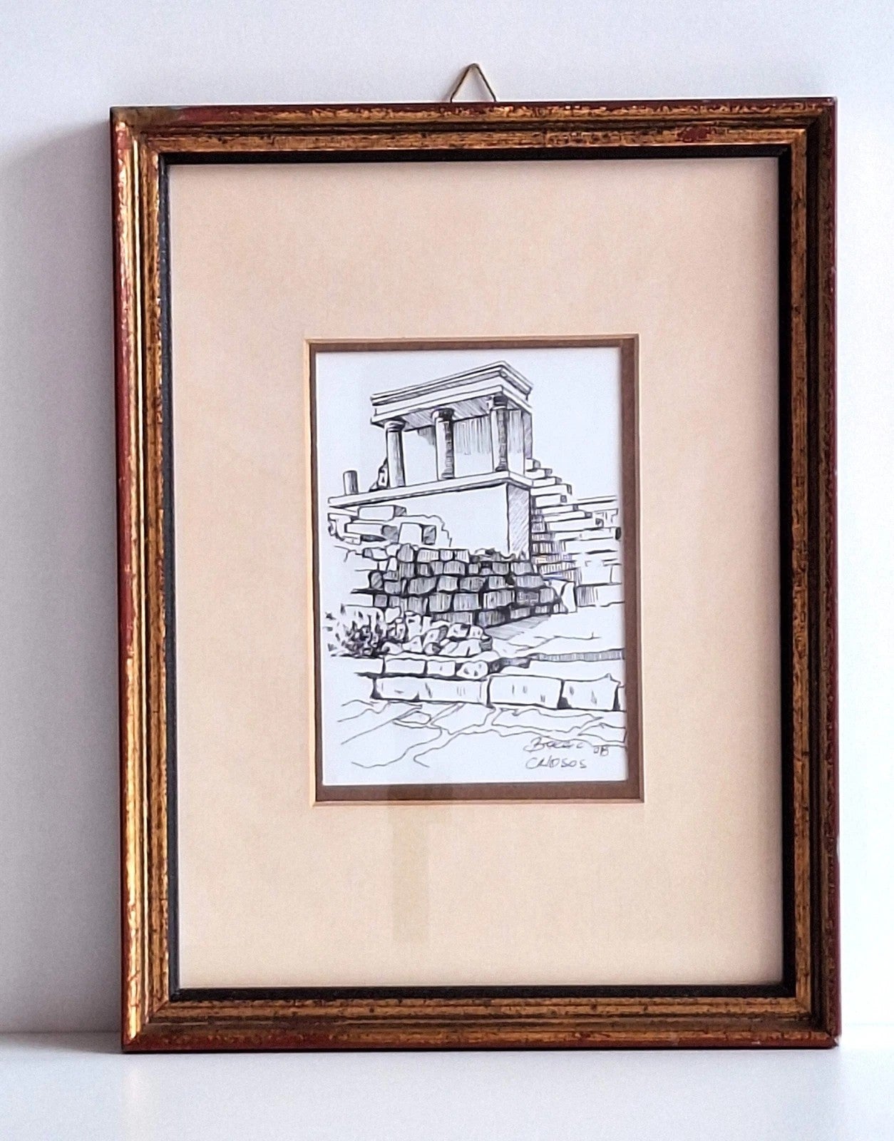 Brkac Franko – „Palast von Knossos“ | Gerahmte Tuschezeichnung 2008