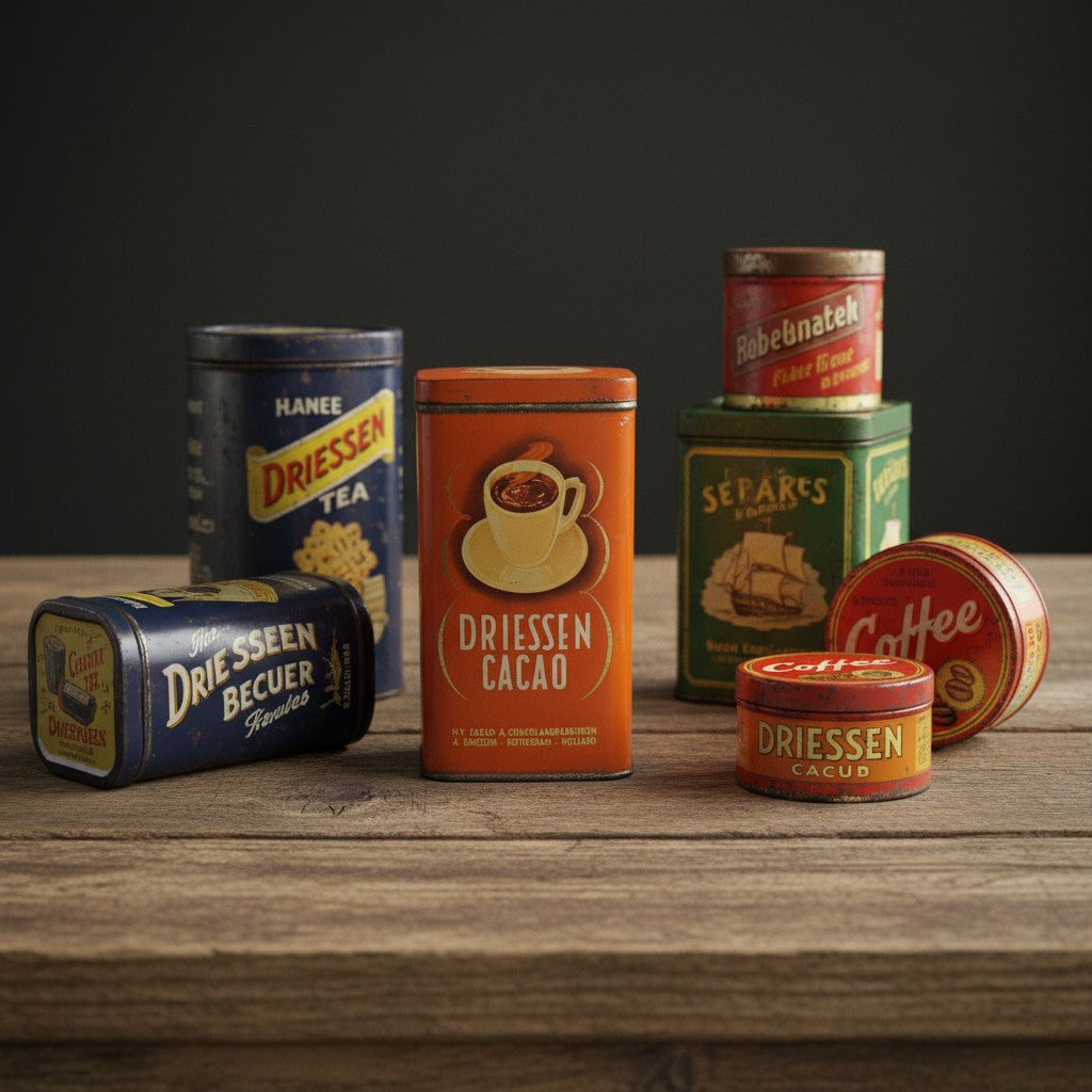 Driessen Kakao Dose — Jugendstil Orange Blechdose Rotterdam