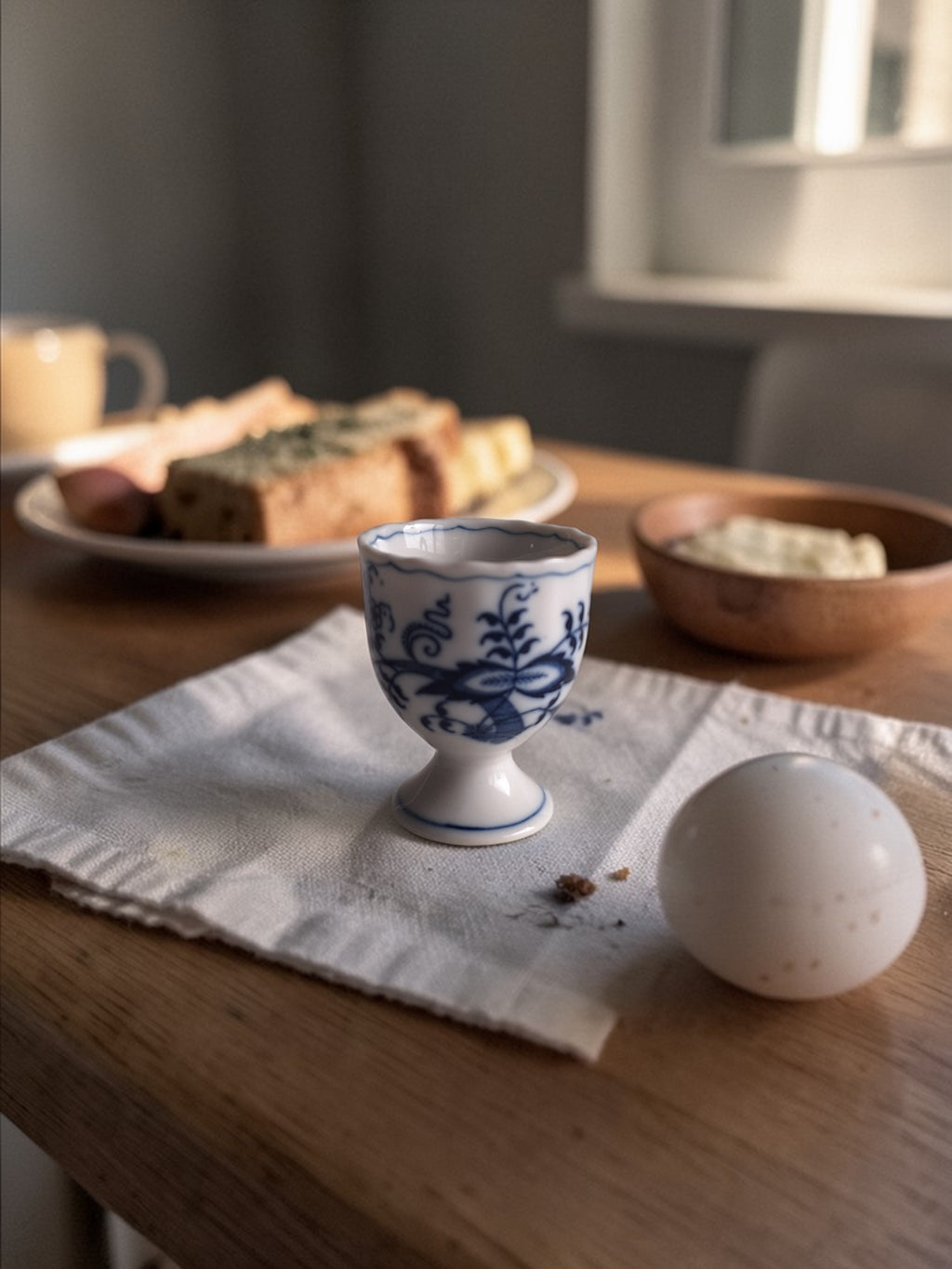 Blue Danube Eierbecher | Zwiebelmuster | Blau-Weiß Porzellan