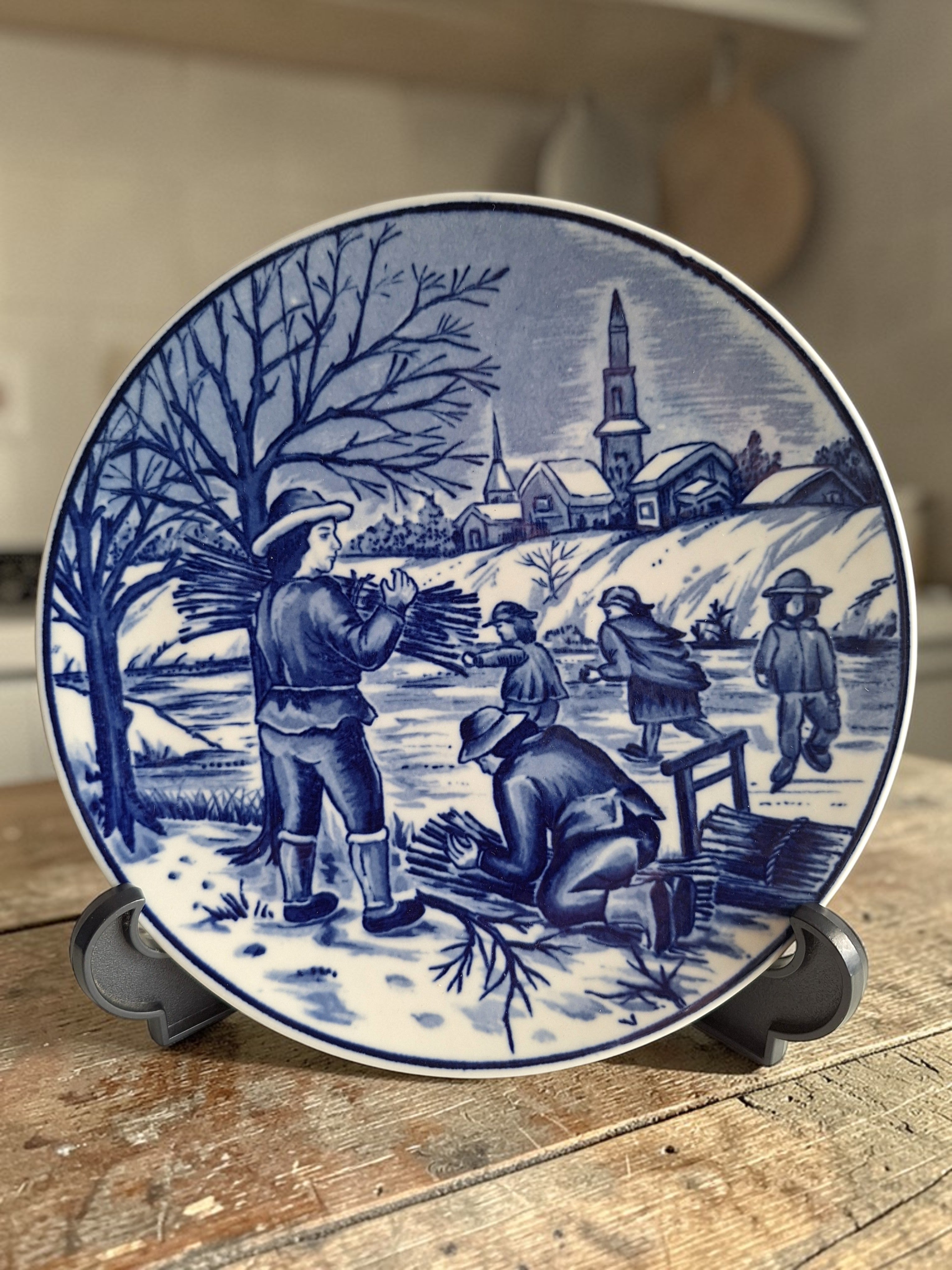 Royal Delft Wandteller Jahreszeiten Winter | Delfter Blau Handarbeit