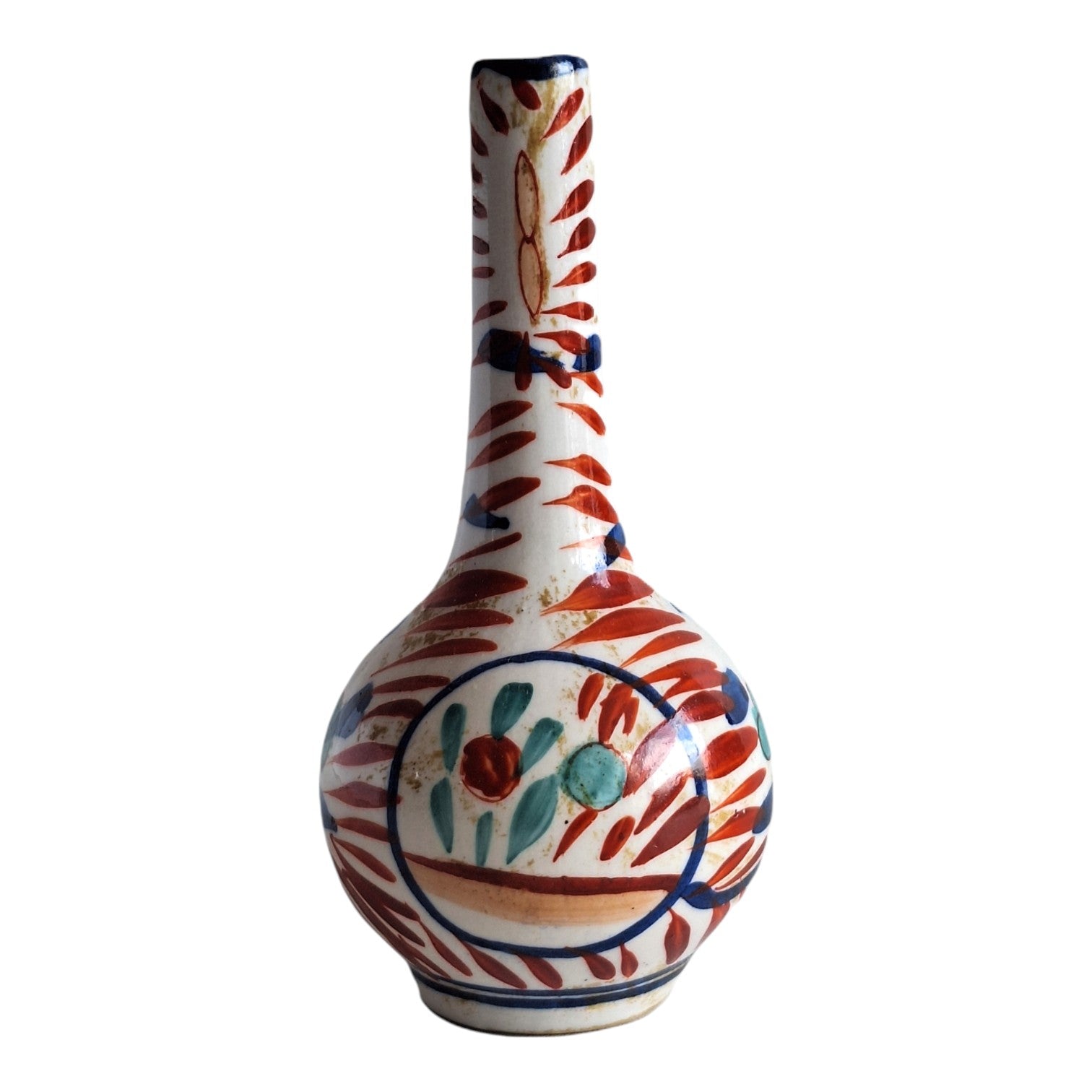 Imari Röhrenvase – Zwiebelförmige Miniaturvase, japanisches Porzellan, Meiji-Periode