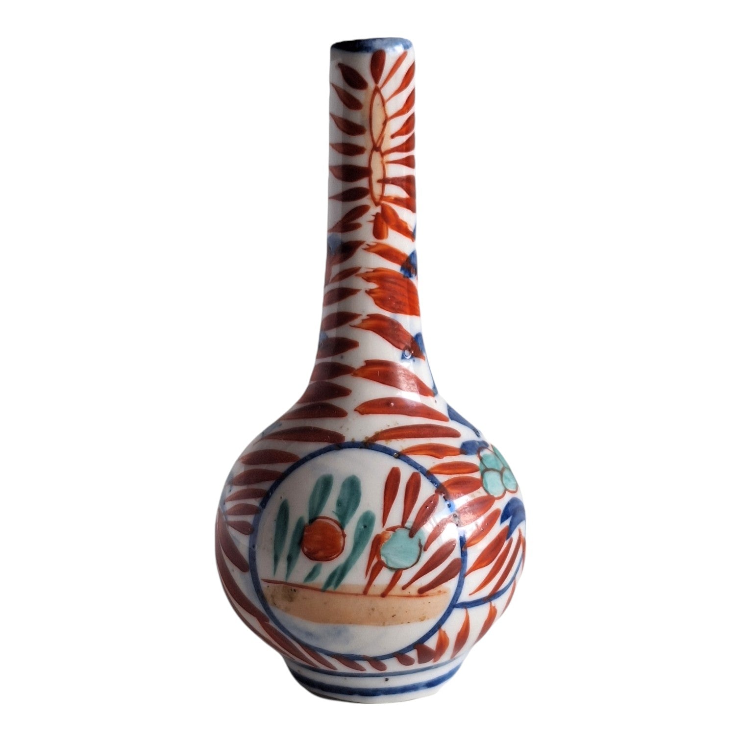 Imari Pfeifenvase – Zwiebelförmige Miniaturvase, Japanisches Porzellan, Meiji-Periode