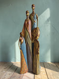 Massai Familiengruppe – dekorative Skulptur aus Kunstharz, vier Figuren