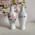 Set chinesischer Vasen mit Naturdekoration & Schriftzeichen – Gemarkt, 70er Jahre