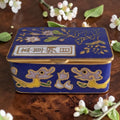 Rechteckige Cloisonné-Schachtel mit Flora und Fischen