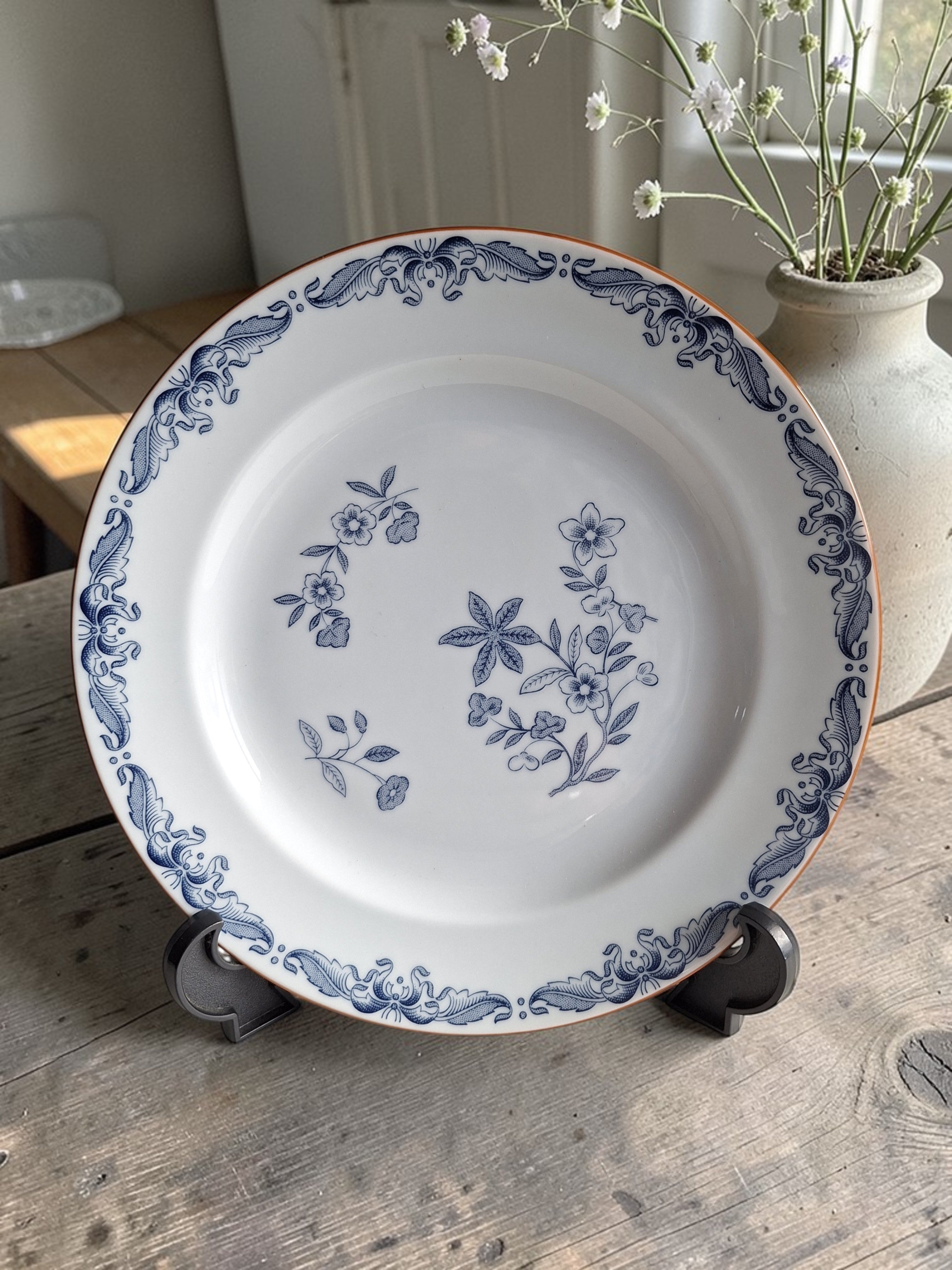 Rörstrand Ostindia Teller | Schwedisches Porzellan Blaues Blumenmuster | Ø 21 cm