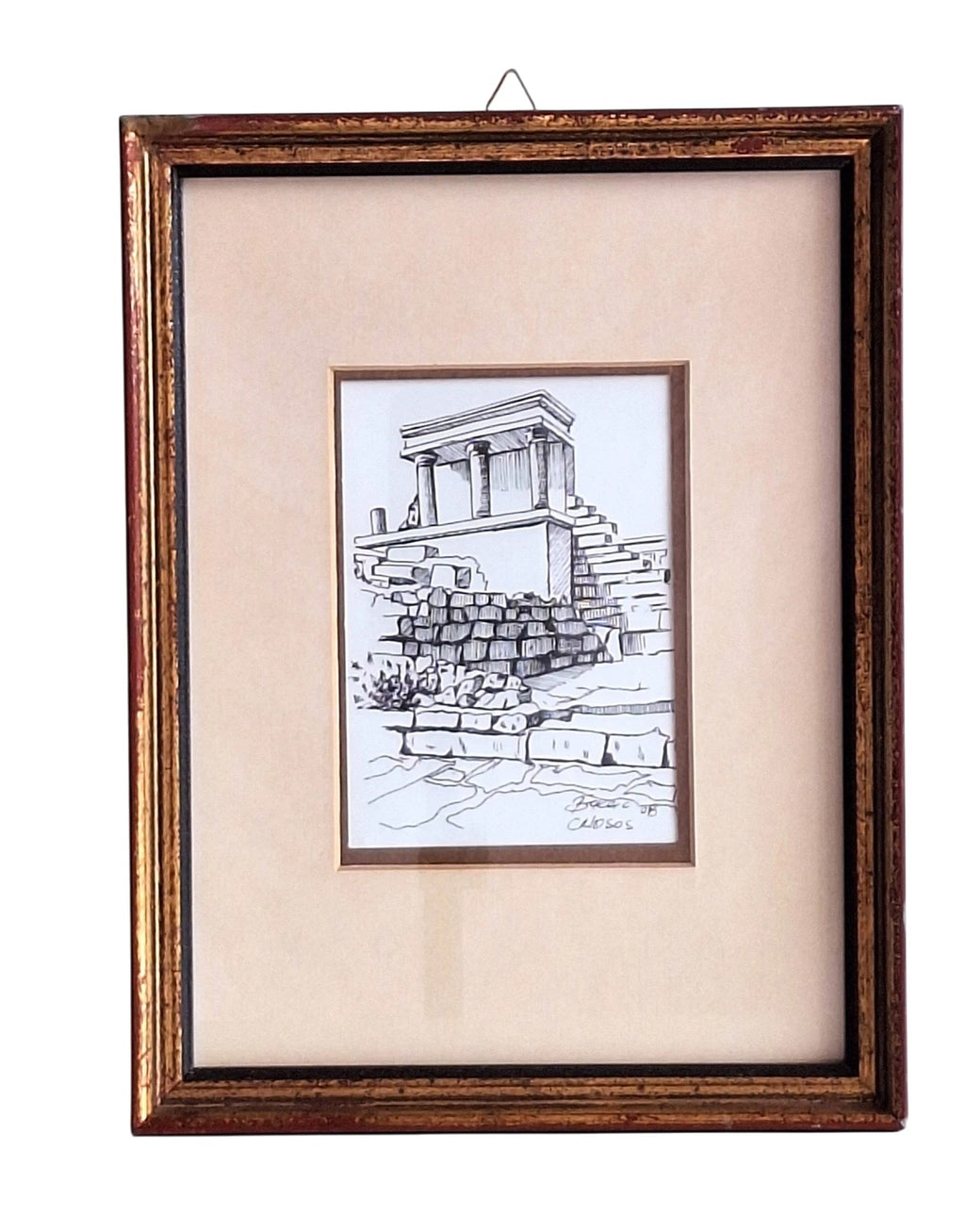 Inkttekening Ingelijst - Brkac Franko Palace of Knossos 2008