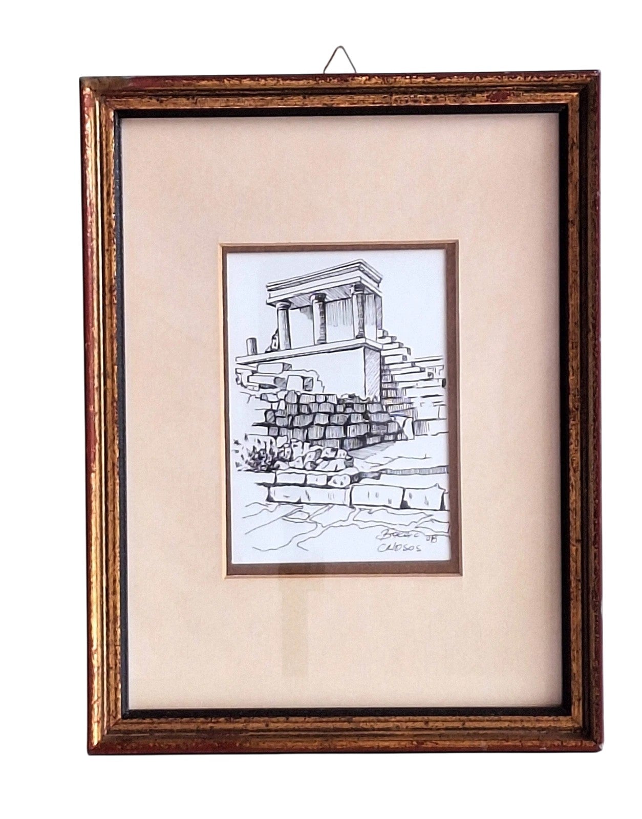 Inkttekening Ingelijst - Brkac Franko Palace of Knossos 2008