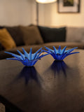 Kobaltblaue sternförmige Glasschalen | Set | Teelichthalter