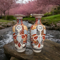Kyoto Satsuma Vasen-Set – Handbemaltes japanisches Porzellan, 1930-1950