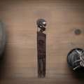 Large wooden African comb with figure – handmade decorative object