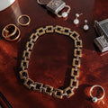Gold-coloured necklace with chunky links