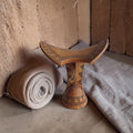 Houten Borkoto-neksteun - geometrische decoratie en draaglus