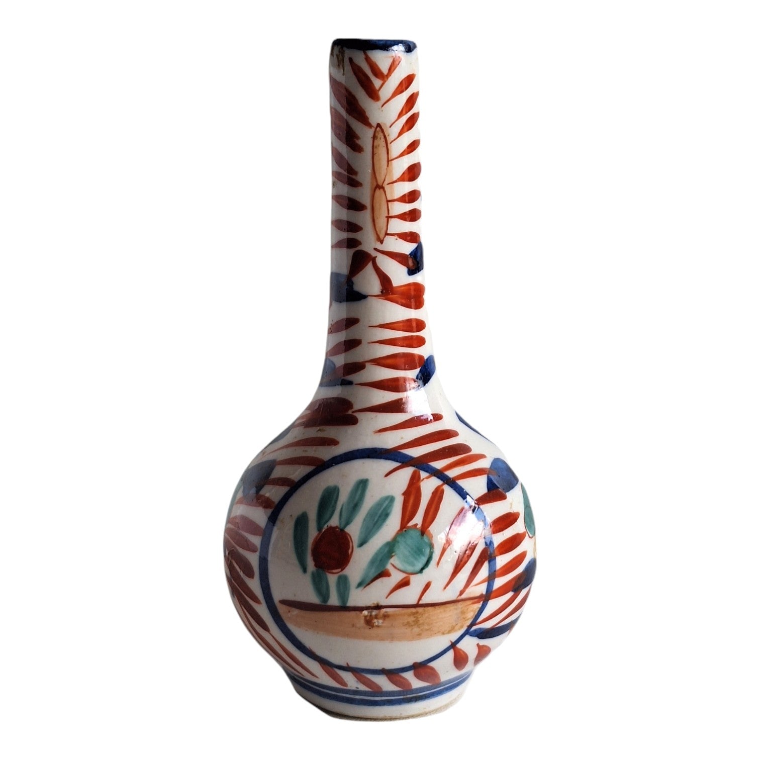 Imari Pfeifenvase – Eulenähnliche Miniaturvase, Japanisches Porzellan, Meiji-Zeit