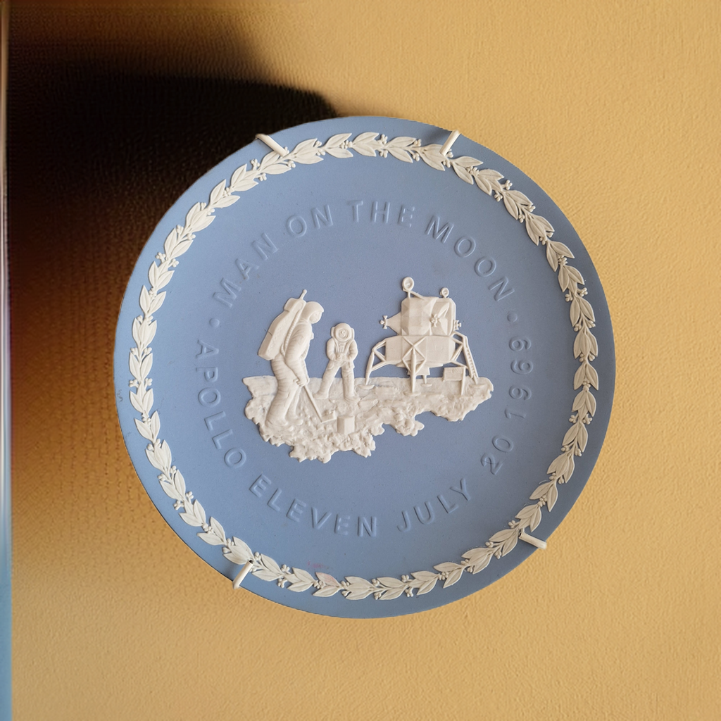 Wedgwood Blue Jasperware Commemorative Plate Apollo 11 – Man on the Moon 1969
