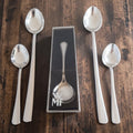 Verzilverde WMF suikerlepel 90-1,5 in originele verpakking, lengte 13,6 cm, vintage tafelzilver.