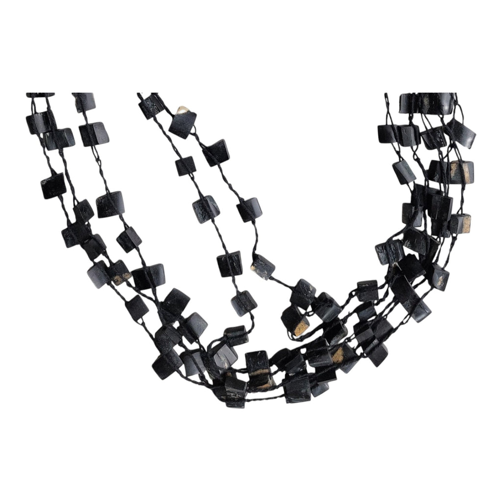 Schwarz Mehrsträngige Perlenkette — Retro-Stil, 96 cm