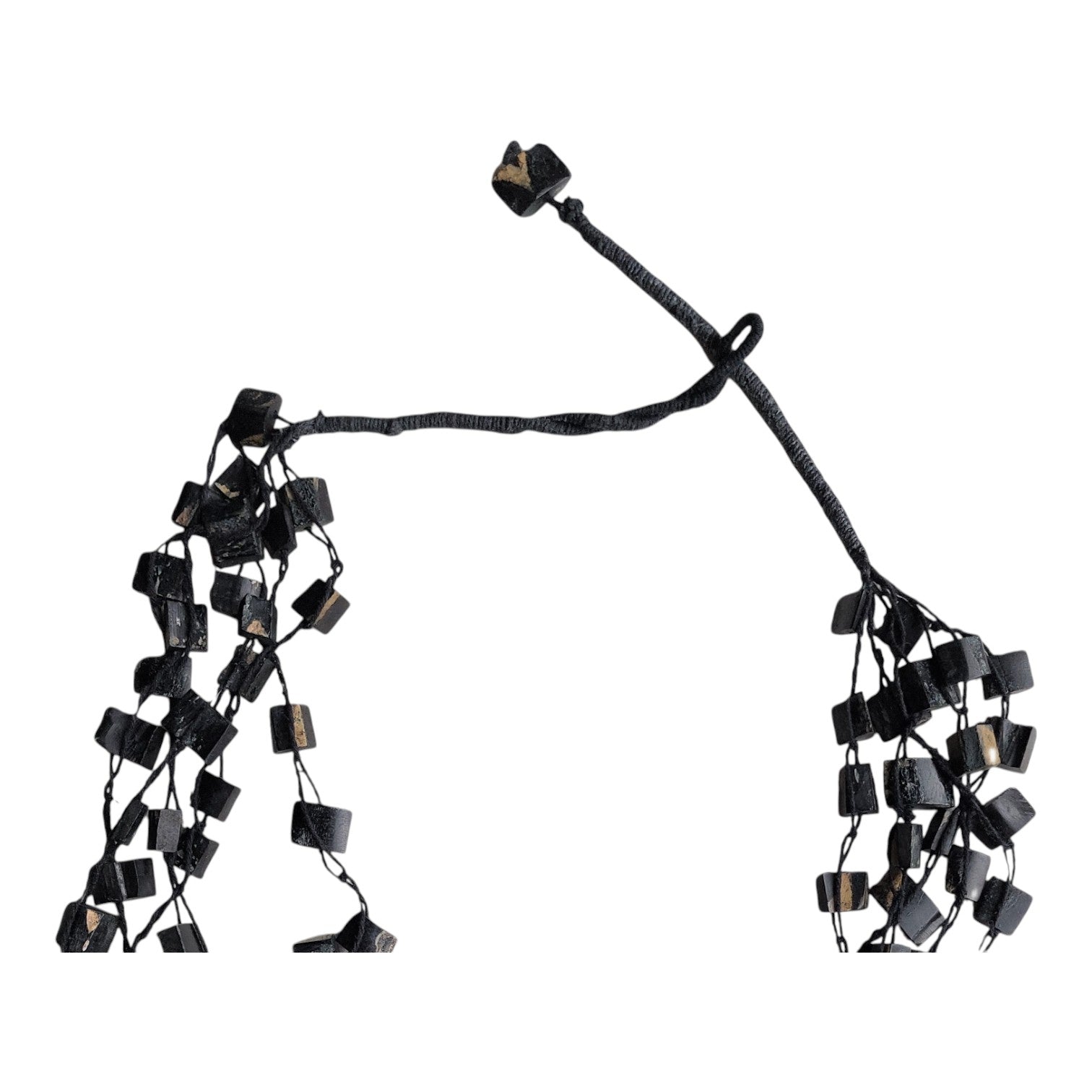 Schwarz Mehrsträngige Perlenkette — Retro-Stil, 96 cm