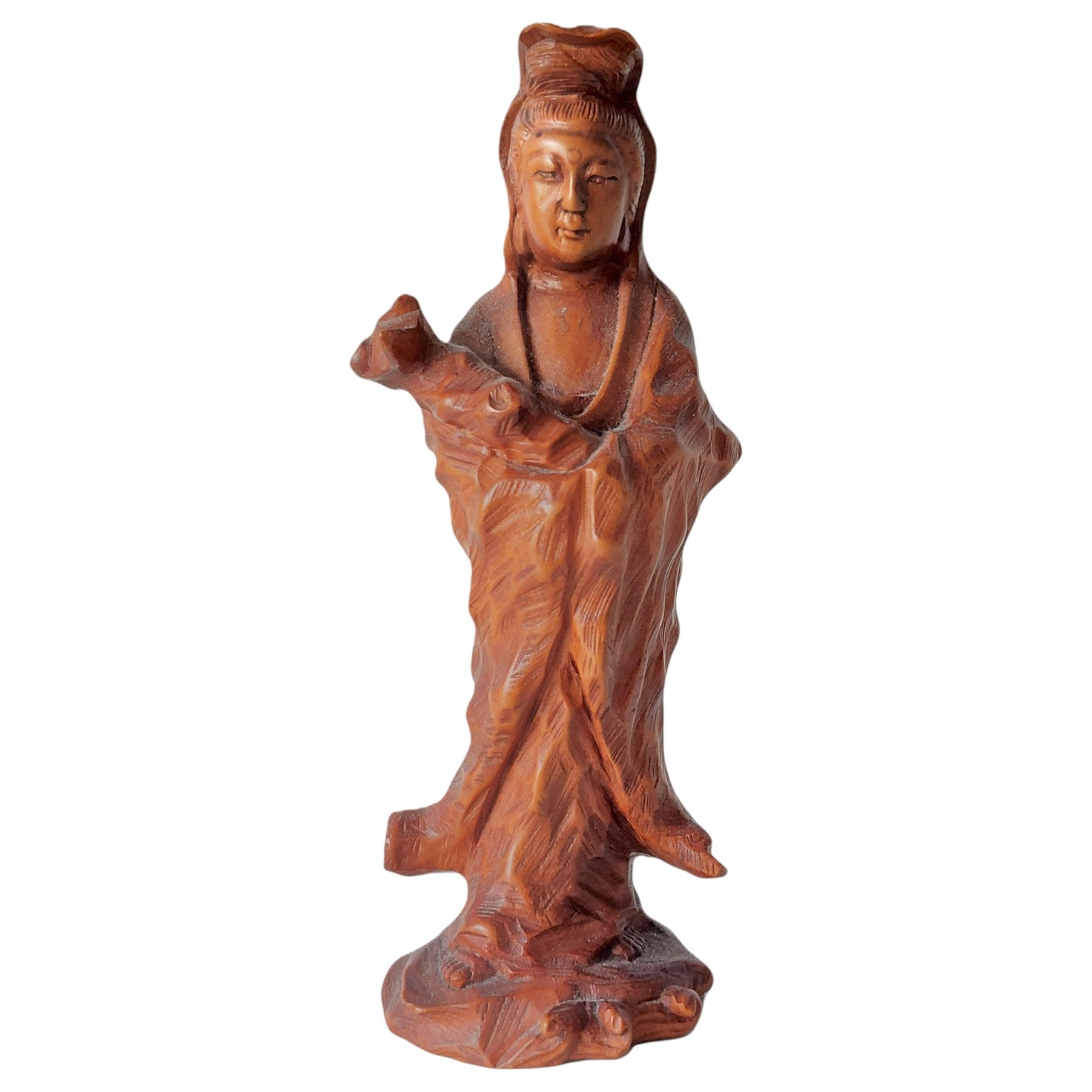 Holzstatuette Guanyin – Göttin der Gnade, China / Japan (Kannon)