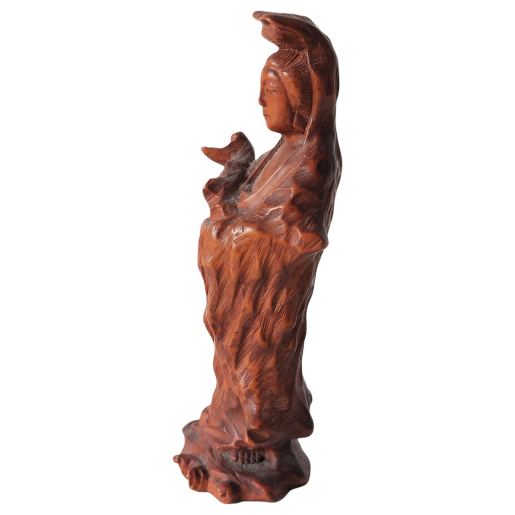 Holzstatuette Guanyin – Göttin der Gnade, China / Japan (Kannon)