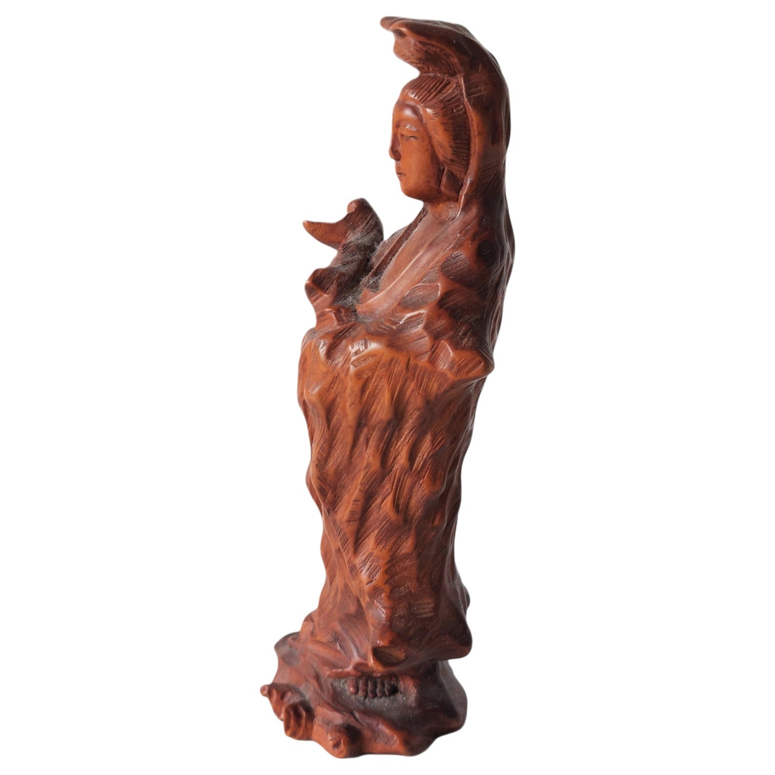 Holzstatuette Guanyin – Göttin der Gnade, China / Japan (Kannon)