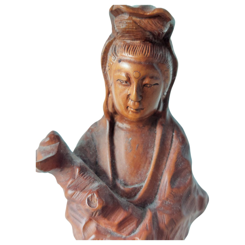 Holzstatuette Guanyin – Göttin der Gnade, China / Japan (Kannon)