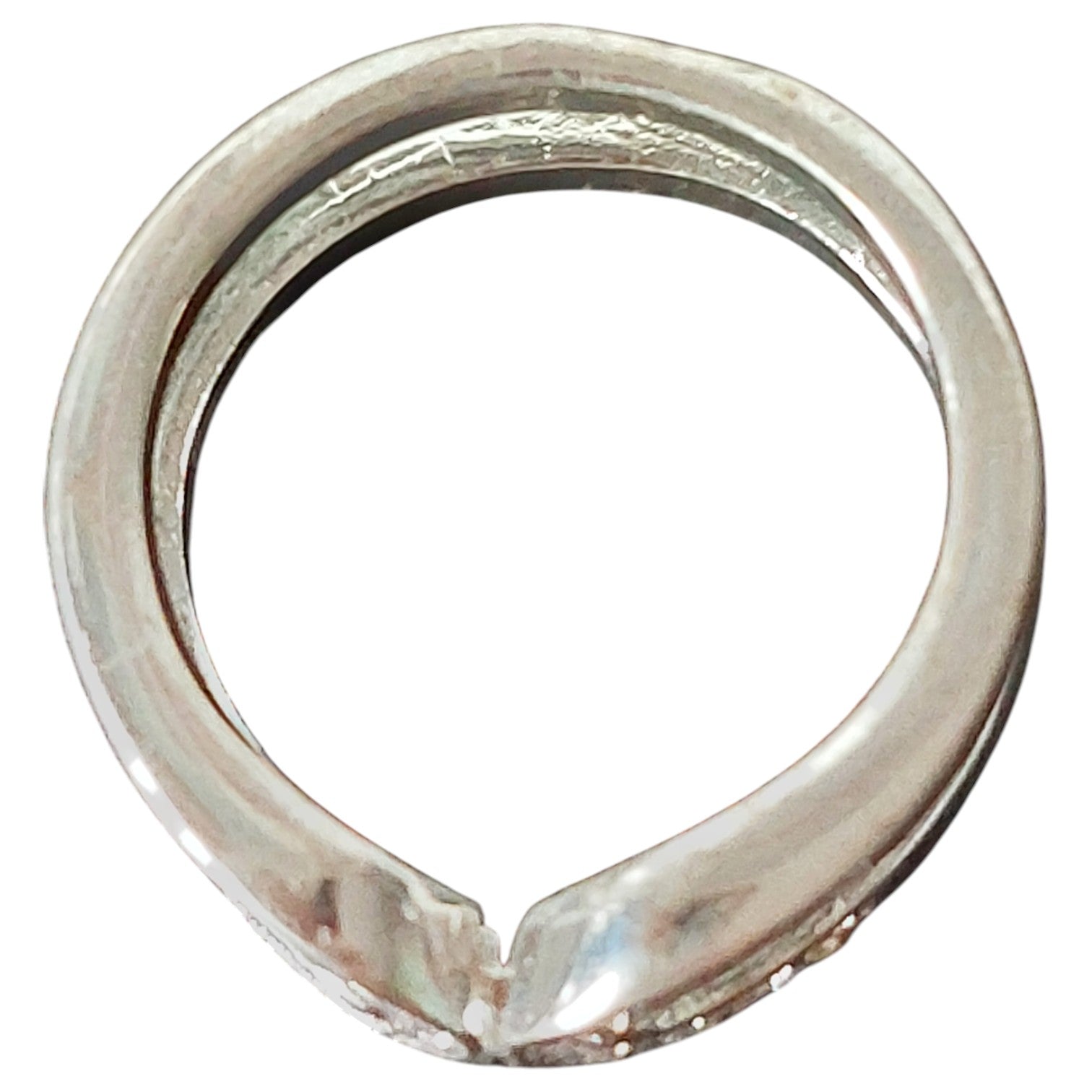 Vintage versilberter doppelseitiger Damenring mit Strass