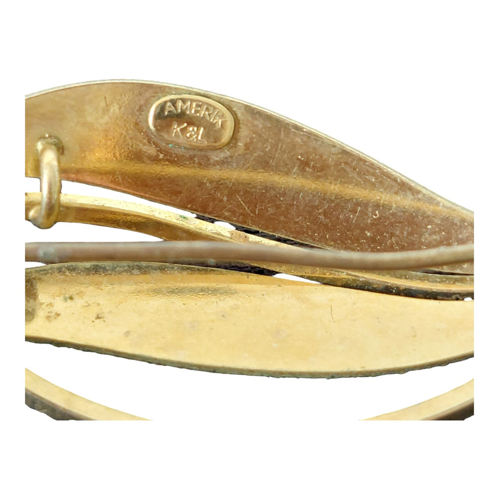 Gilt Brooch Andreas Daub — Signed Amerikaner A*D, 1950s/1960s