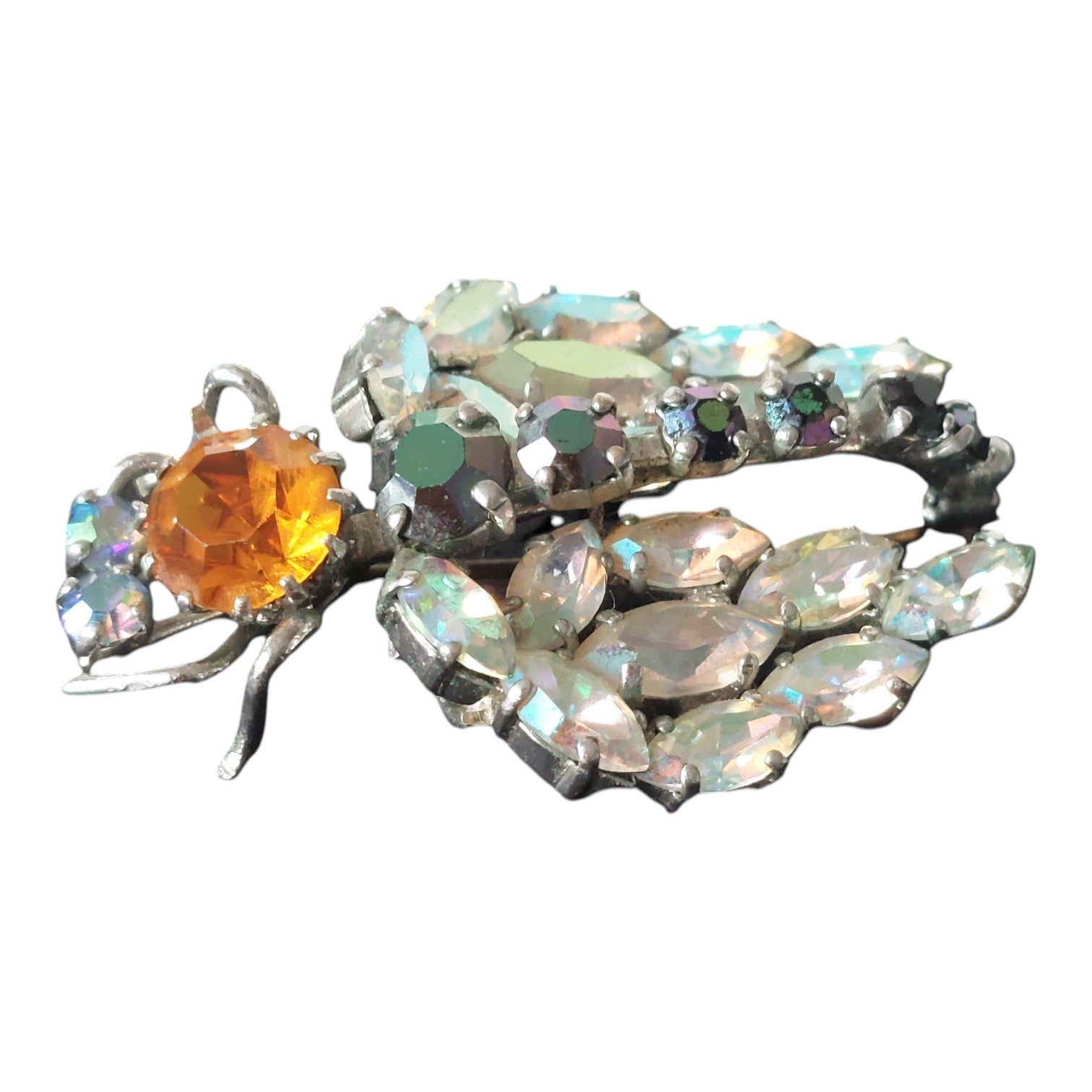 Insektenbrosche mit Strass – Funkelnder Modeschmuck aus den 80ern