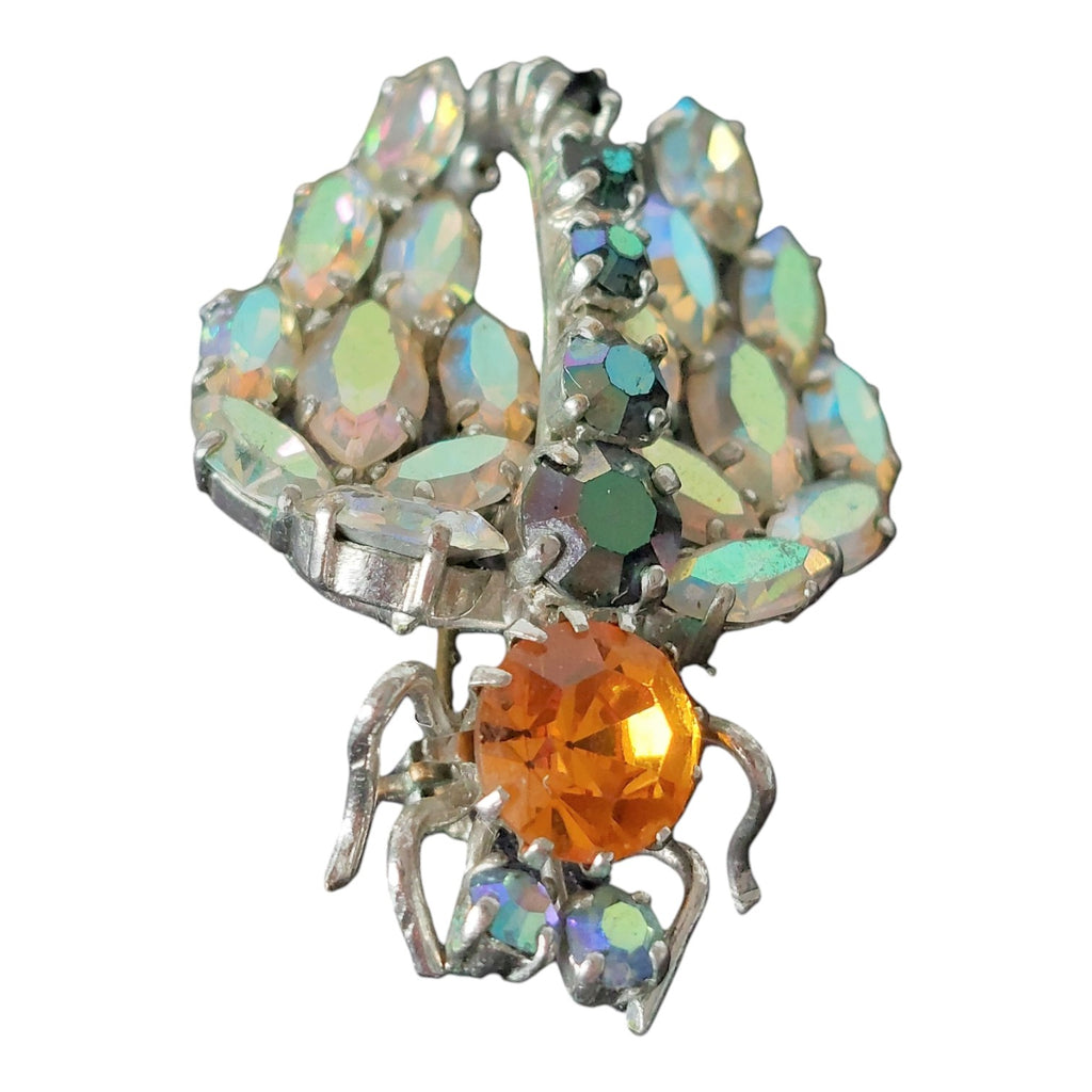 Insektenbrosche mit Strass – Funkelnder Modeschmuck aus den 80ern