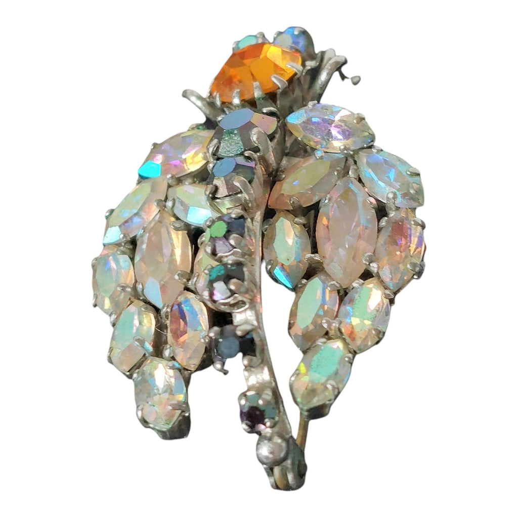 Insektenbrosche mit Strass – Funkelnder Modeschmuck aus den 80ern
