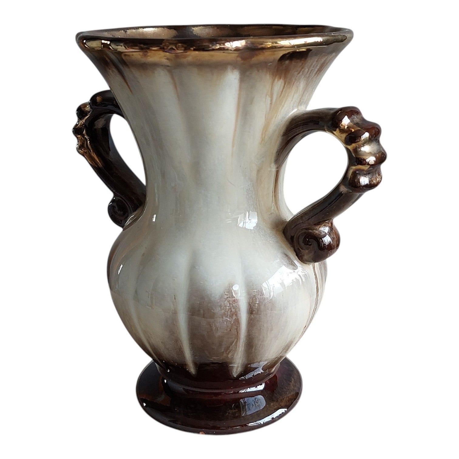 West-Germany Keramik Vase mit Ohren 529/15 – Vintage 60er Jahre