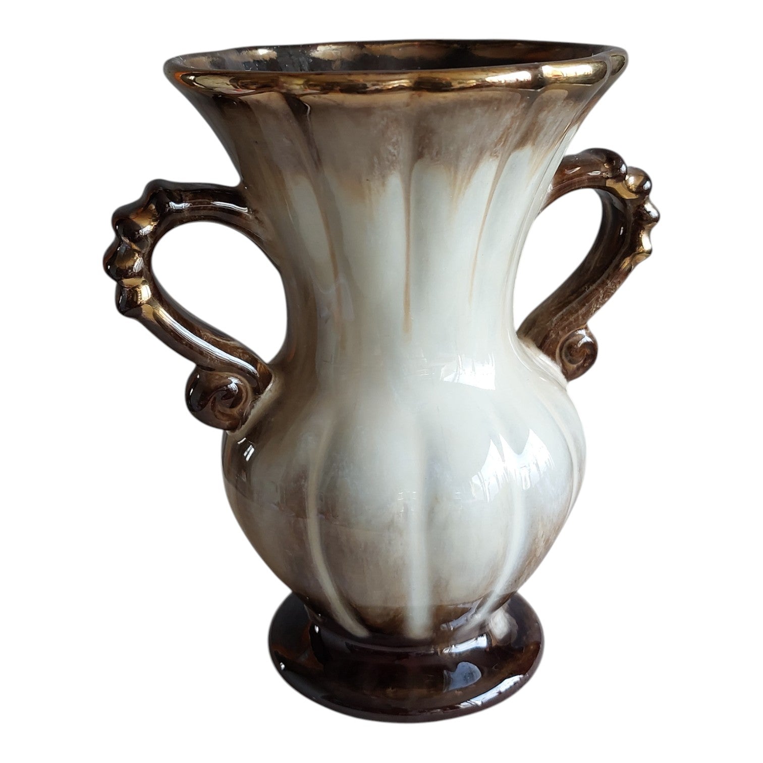 West-Germany Keramik Vase mit Ohren 529/15 – Vintage 60er Jahre