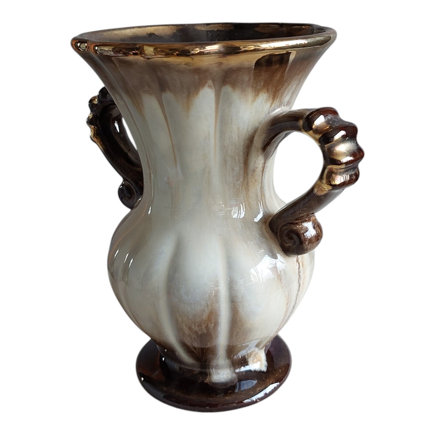 West-Germany Keramik Vase mit Ohren 529/15 – Vintage 60er Jahre
