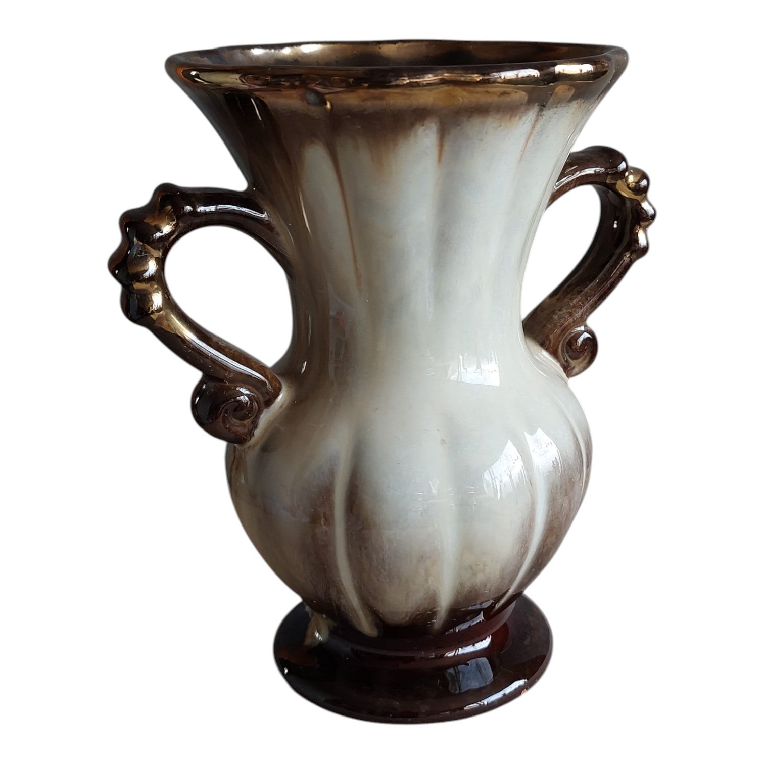 West-Germany Keramik Vase mit Ohren 529/15 – Vintage 60er Jahre