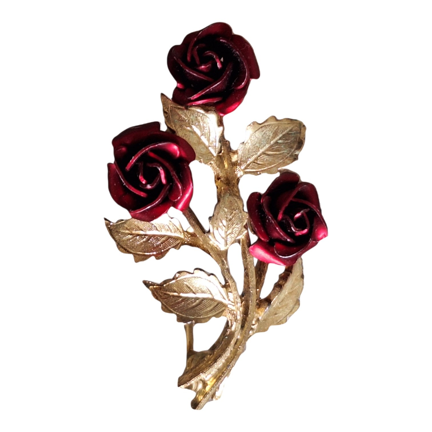 Goldfarbene Blumenbrosche — Modeschmuck aus den 80er Jahren