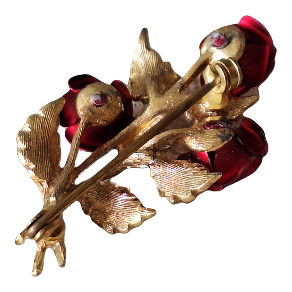 Goldfarbene Blumenbrosche — Modeschmuck aus den 80er Jahren