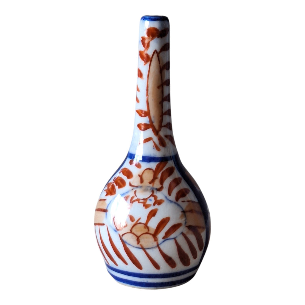 Imari Miniatur-Pfeifenvase – Eulenform, japanisches Porzellan, Meiji-Periode
