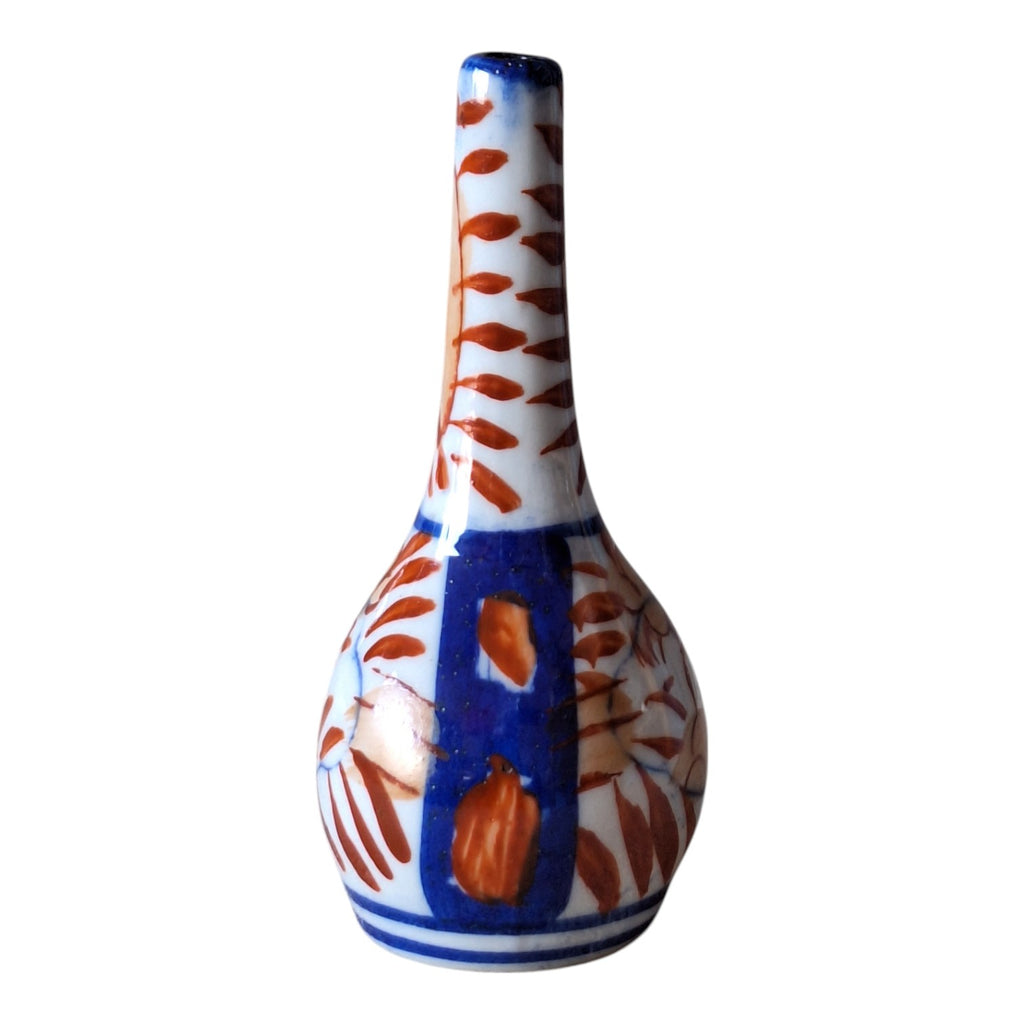 Imari Miniatur-Pfeifenvase – Eulenform, japanisches Porzellan, Meiji-Periode
