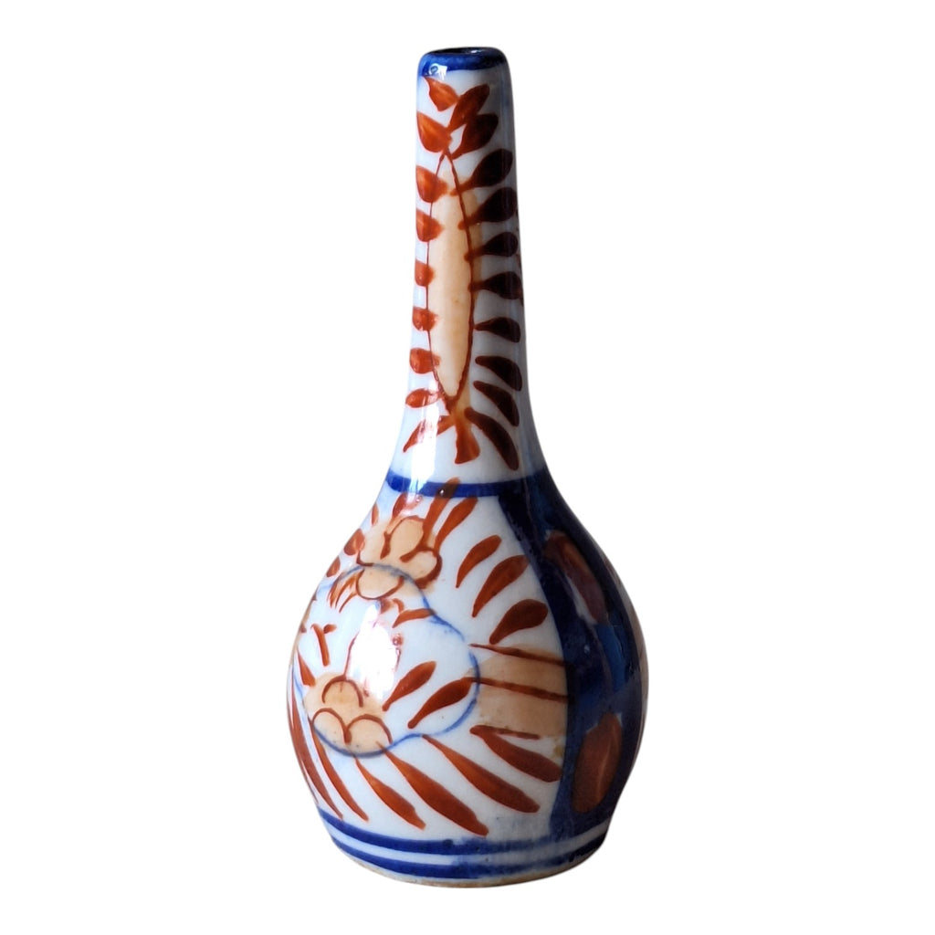 Imari Miniatur-Pfeifenvase – Eulenform, japanisches Porzellan, Meiji-Periode