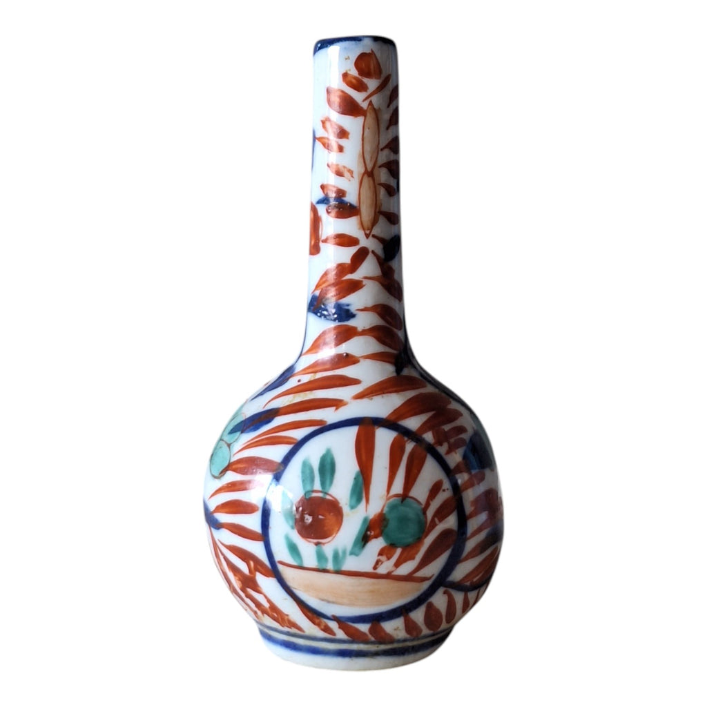 Imari Pfeifenvase – Zwiebelförmige Miniaturvase, japanisches Porzellan, Meiji-Periode