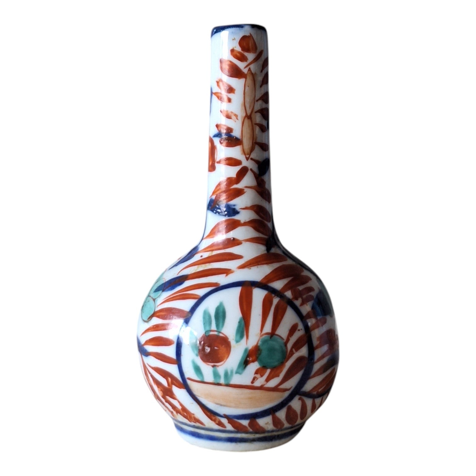 Imari Pfeifenvase – Zwiebelförmige Miniaturvase, japanisches Porzellan, Meiji-Periode