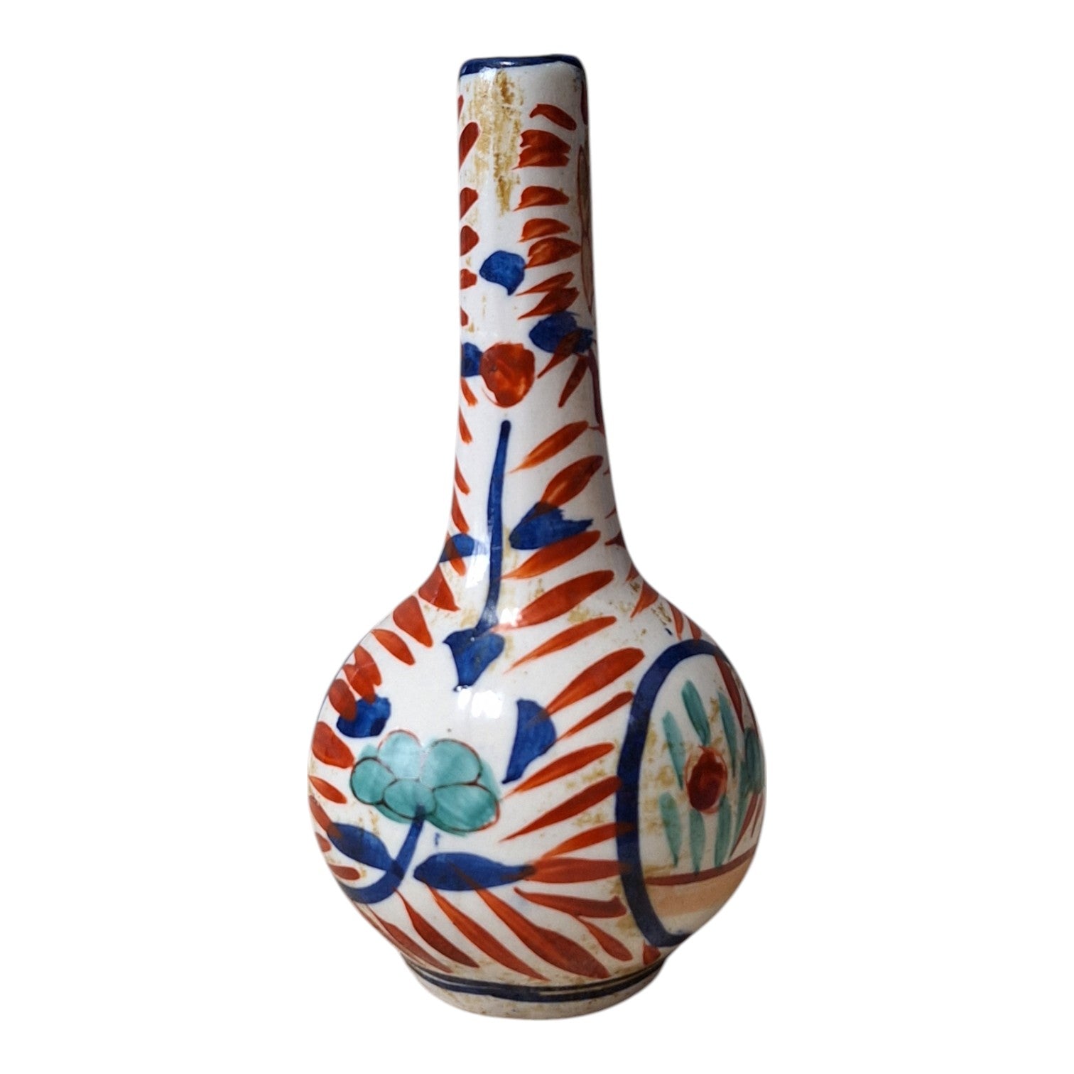 Imari Röhrenvase – Zwiebelförmige Miniaturvase, japanisches Porzellan, Meiji-Periode